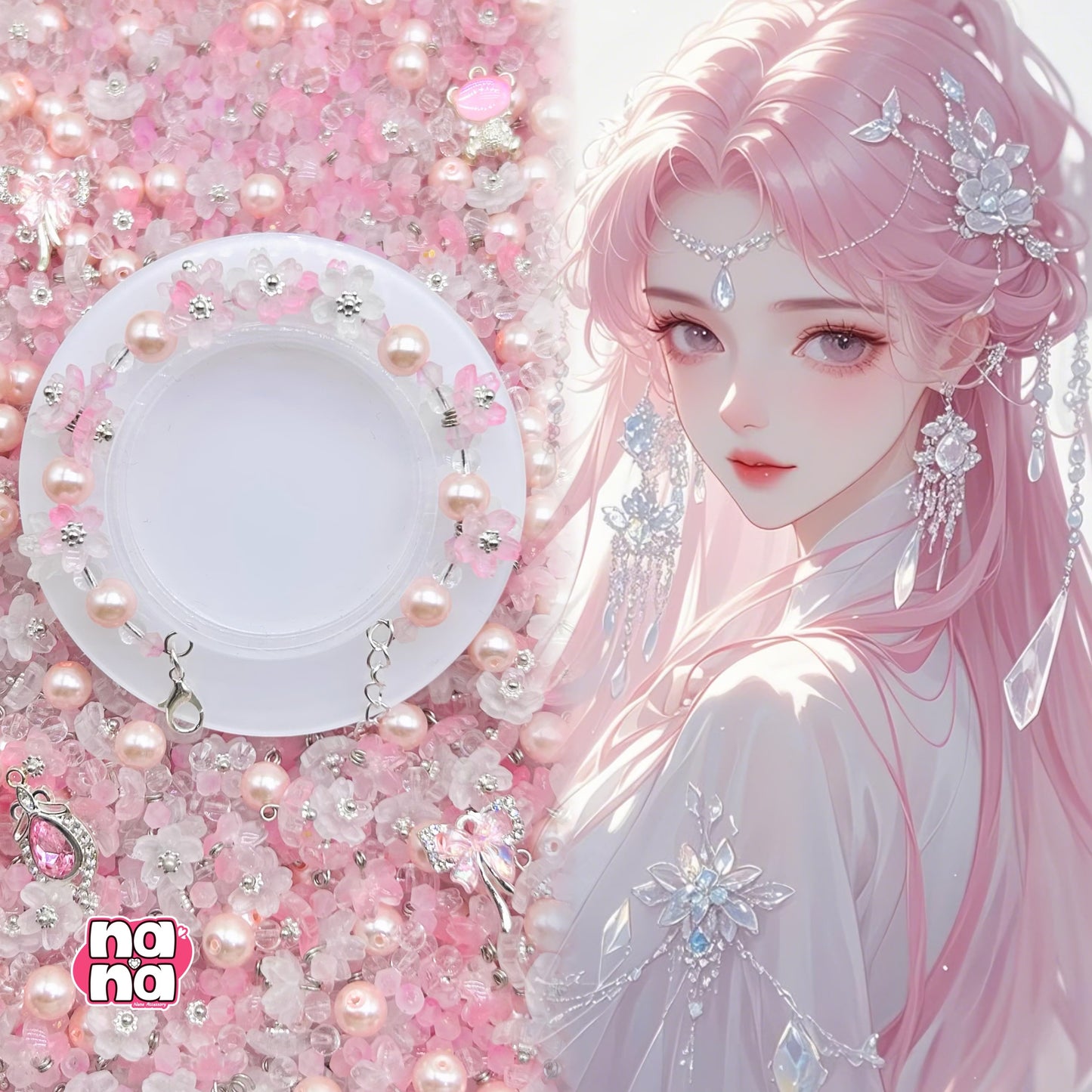 【Y455】花降らし 高品質ガラス(8*8)