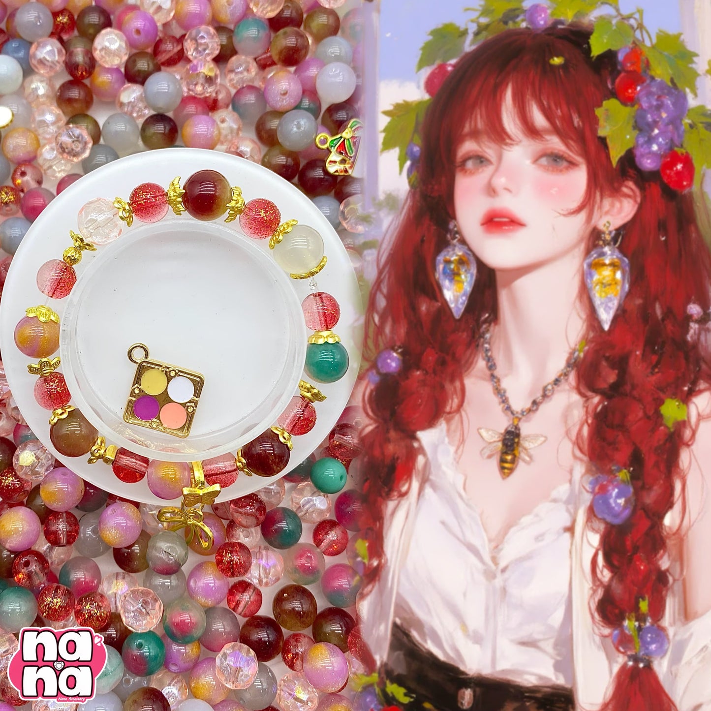 【A579】最終回 高品質天然石X樹脂Xガラス(8+10)