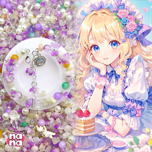 【Y457】お茶話会 高品質ホワイトサンストーン&ピンクアベンチュリン&トリカラー・カルセドニー(8*8)